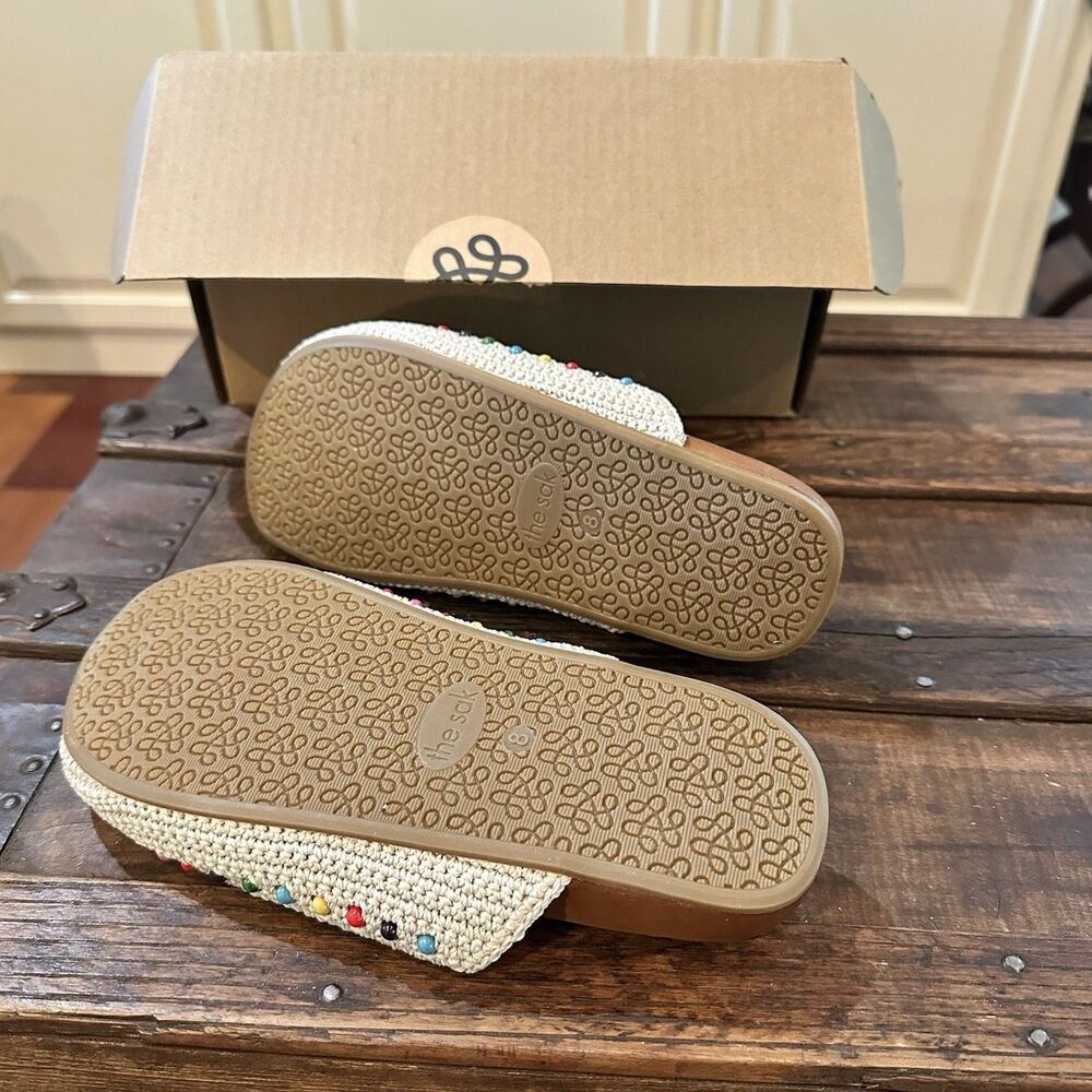 NEW THE SAK Bolinas Beaded Crochet Clogs Size 8 Multi Slip On Casual Shoes - Picture 4 of 7